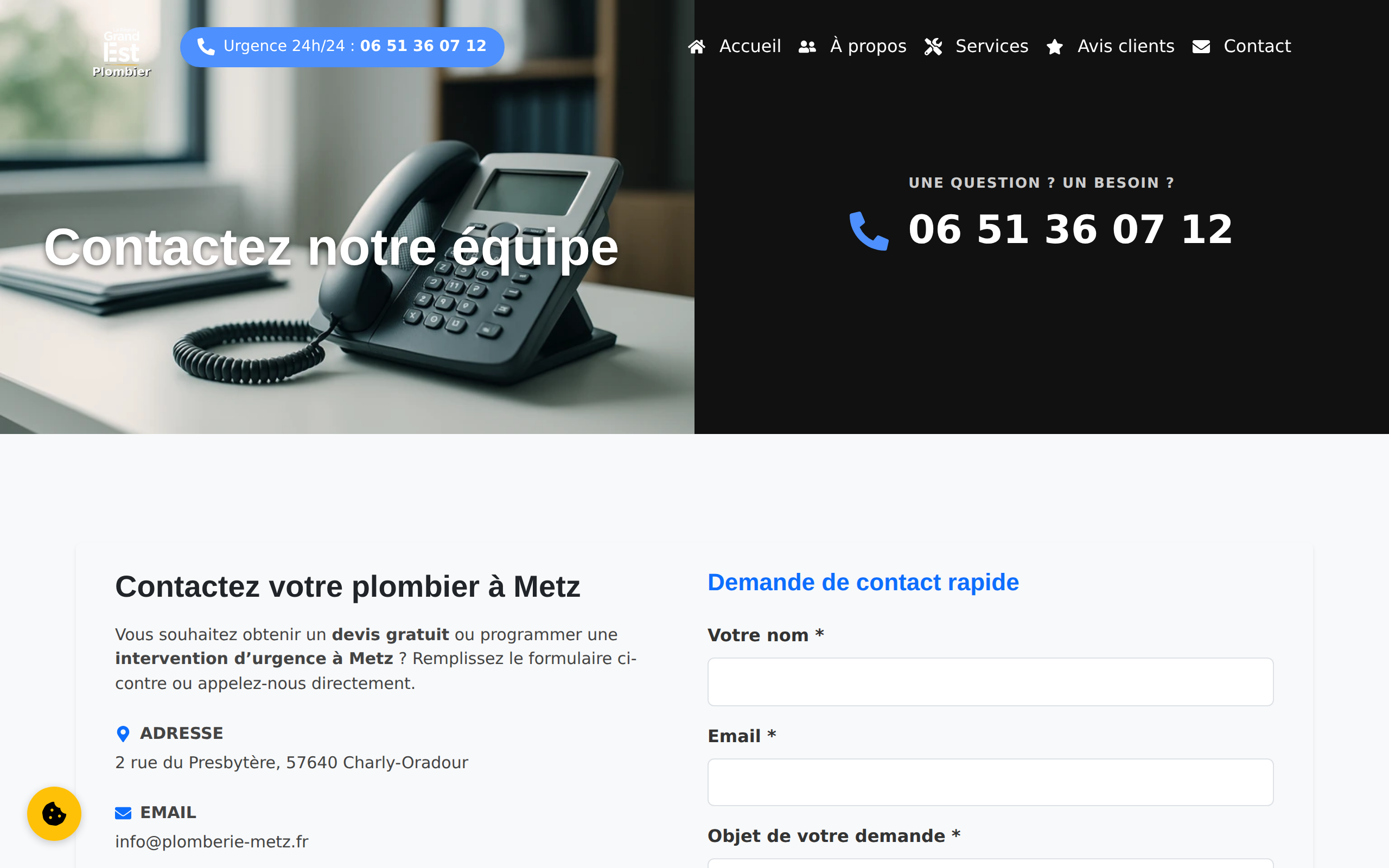 Aperçu du site Plombier Metz