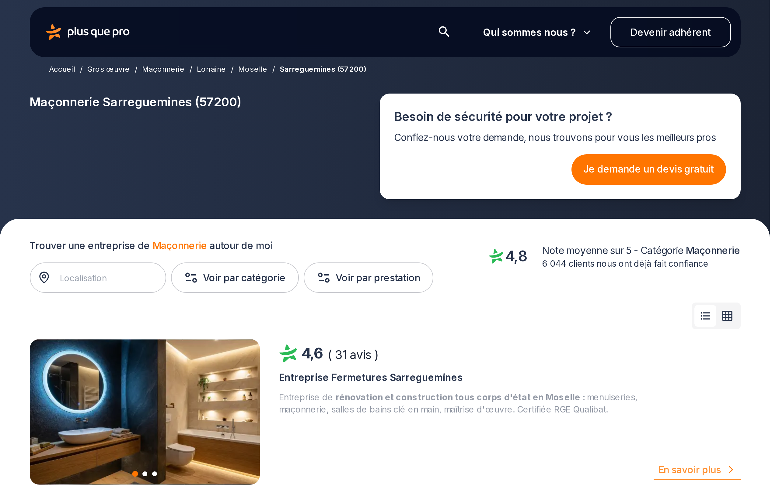 Aperçu du site Plus Que Pro