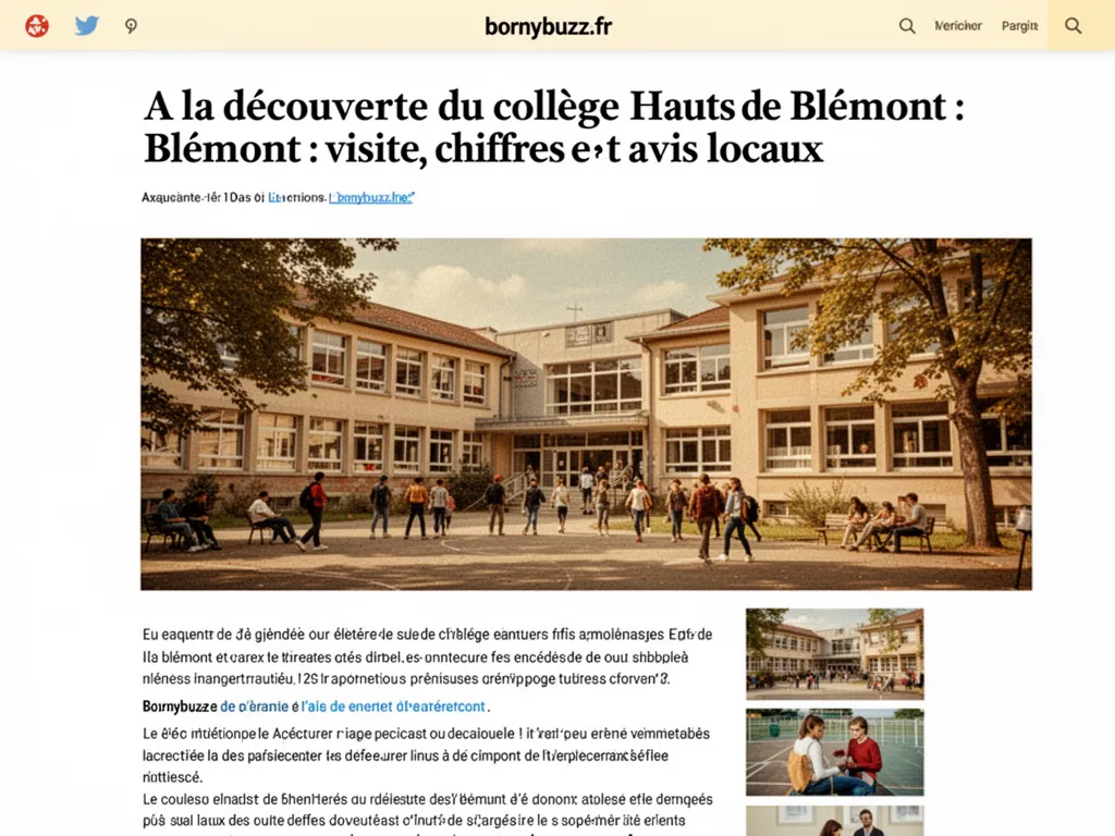 A la découverte du collège Hauts de Blémont : visite, chiffres et avis locaux
