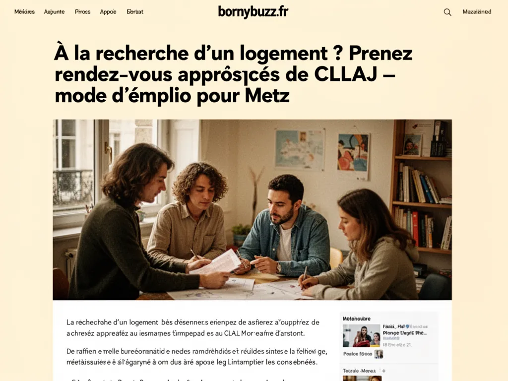 À la recherche d’un logement ? Prenez rendez‑vous auprès du CLLAJ — mode d’emploi pour Metz