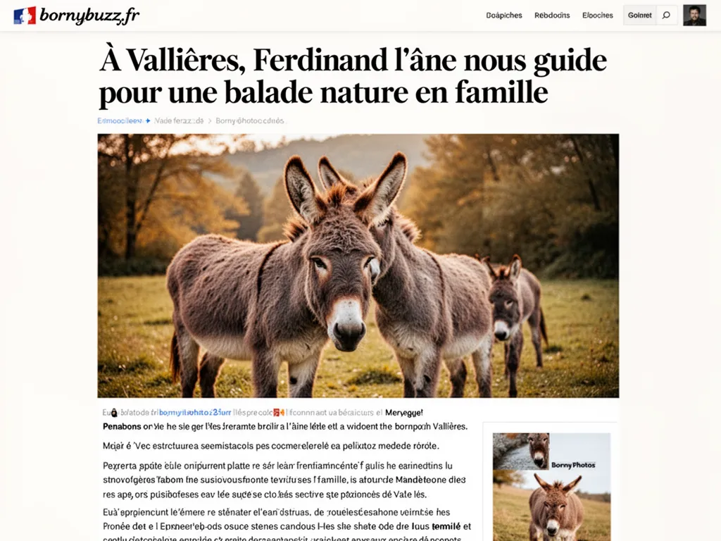 À Vallières, Ferdinand l'âne nous guide pour une balade nature en famille