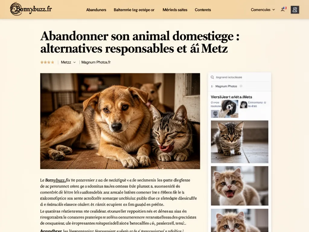 Abandonner son animal domestique : alternatives responsables et réalités à Metz
