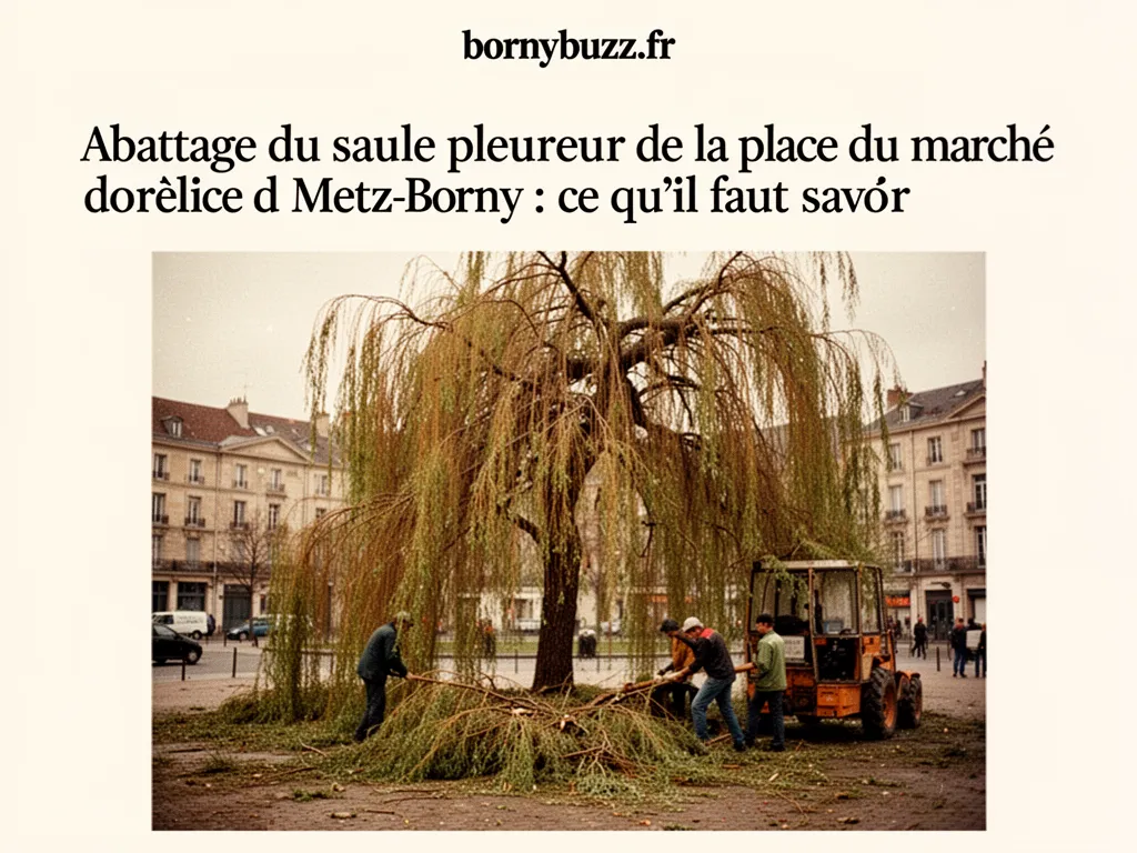 Abattage du saule pleureur de la place du marché de Metz-Borny : ce qu’il faut savoir