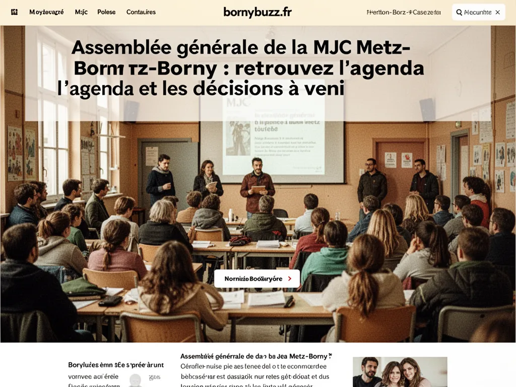 Assemblée générale de la MJC Metz-Borny : retrouvez l'agenda et les décisions à venir