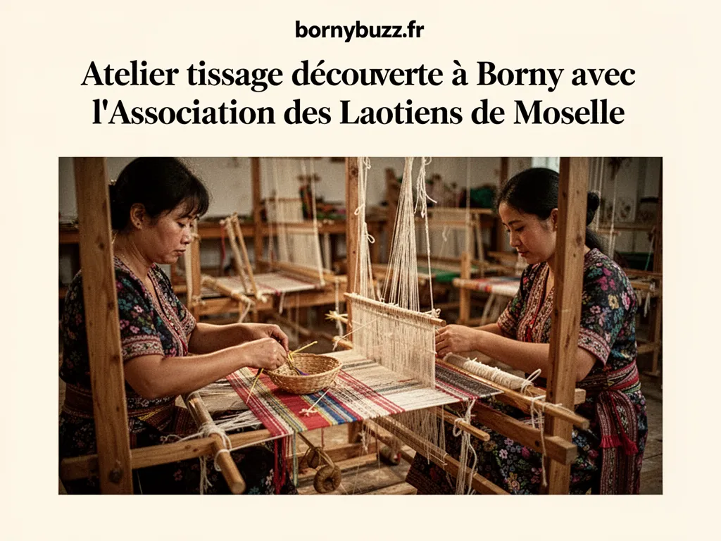 Atelier tissage découverte à Borny avec l'Association des Laotiens de Moselle