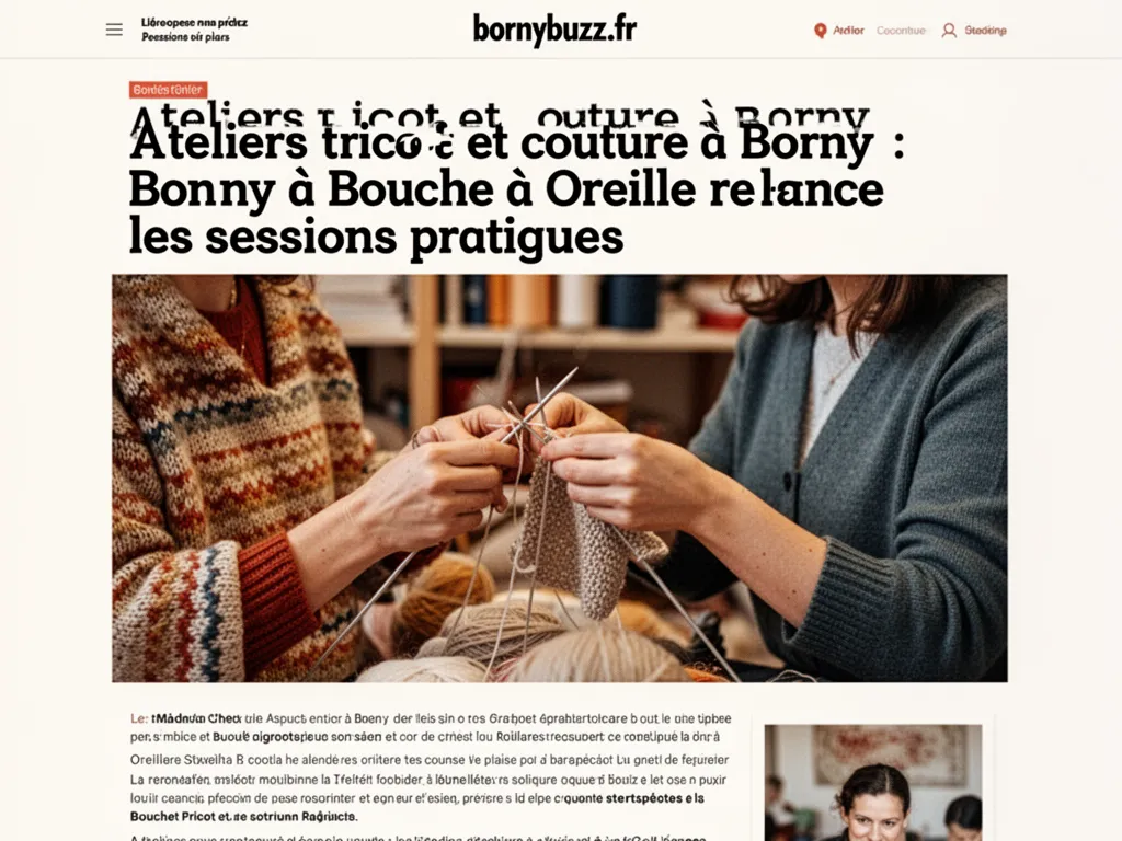 Ateliers tricot et couture à Borny : Bouche à Oreille relance les sessions pratiques