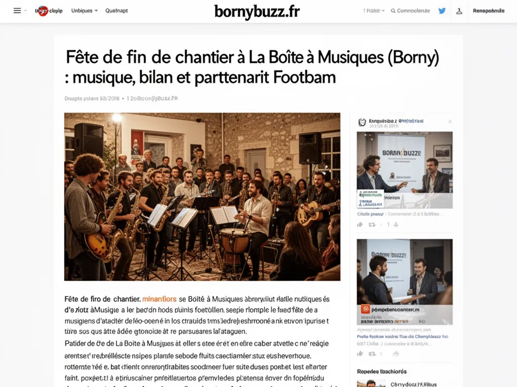 Fête de fin de chantier à La Boîte à Musiques (Borny) : musique, bilan et partenariat Footbam