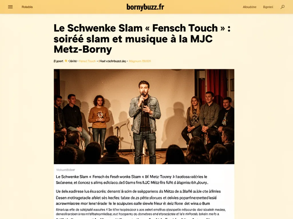 Le Schwenke Slam « Fensch Touch » : soirée slam et musique à la MJC Metz-Borny