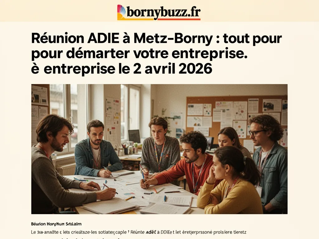 Réunion ADIE à Metz-Borny : tout pour démarrer votre entreprise le 2 avril 2026