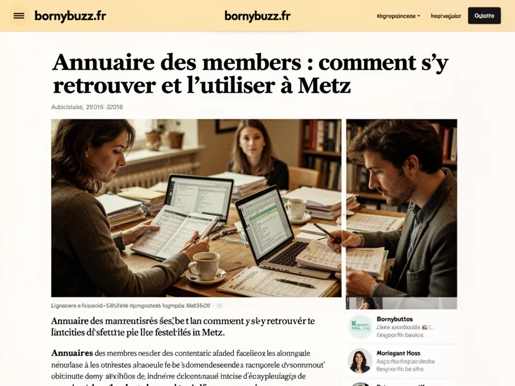 Annuaire des membres : comment s'y retrouver et l'utiliser à Metz