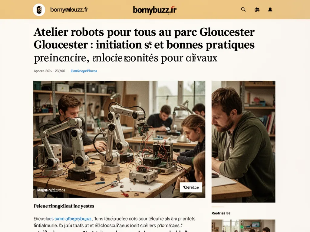 Atelier robots pour tous au parc Gloucester : initiation, tarifs et bonnes pratiques