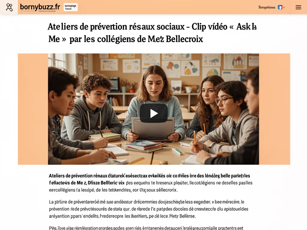 Ateliers de prévention réseaux sociaux - Clip vidéo « Ask Me » par les collégiens de Metz Bellecroix