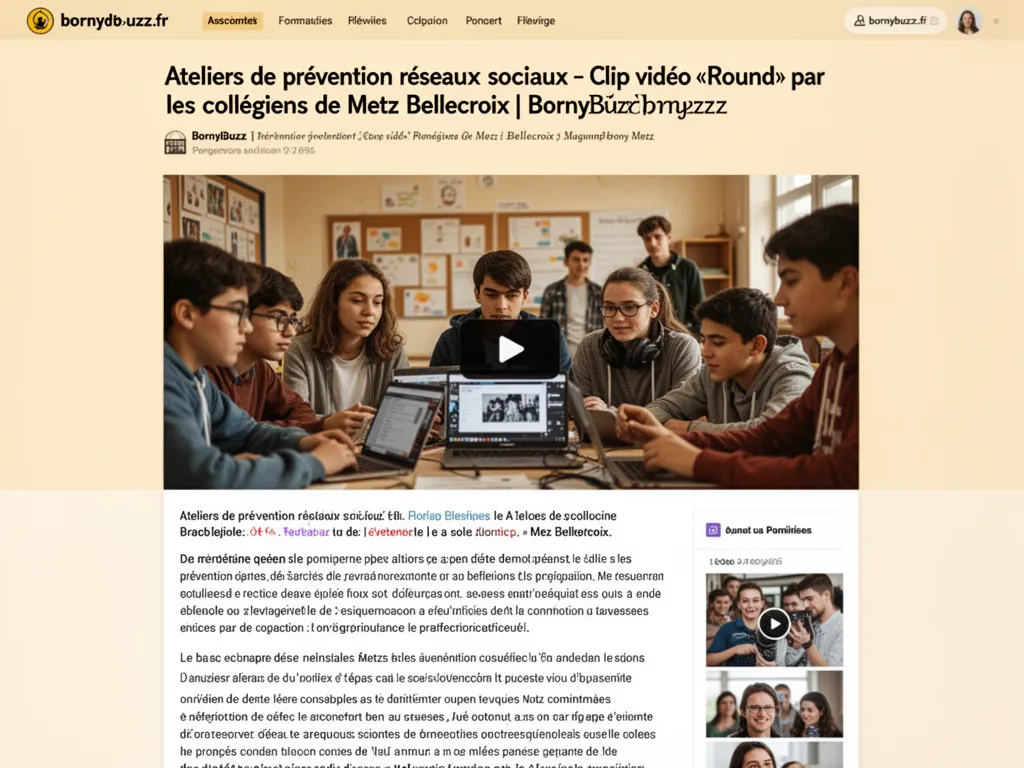 Ateliers de prévention réseaux sociaux – Clip vidéo « Round » par les collégiens de Metz Bellecroix | BornyBuzz