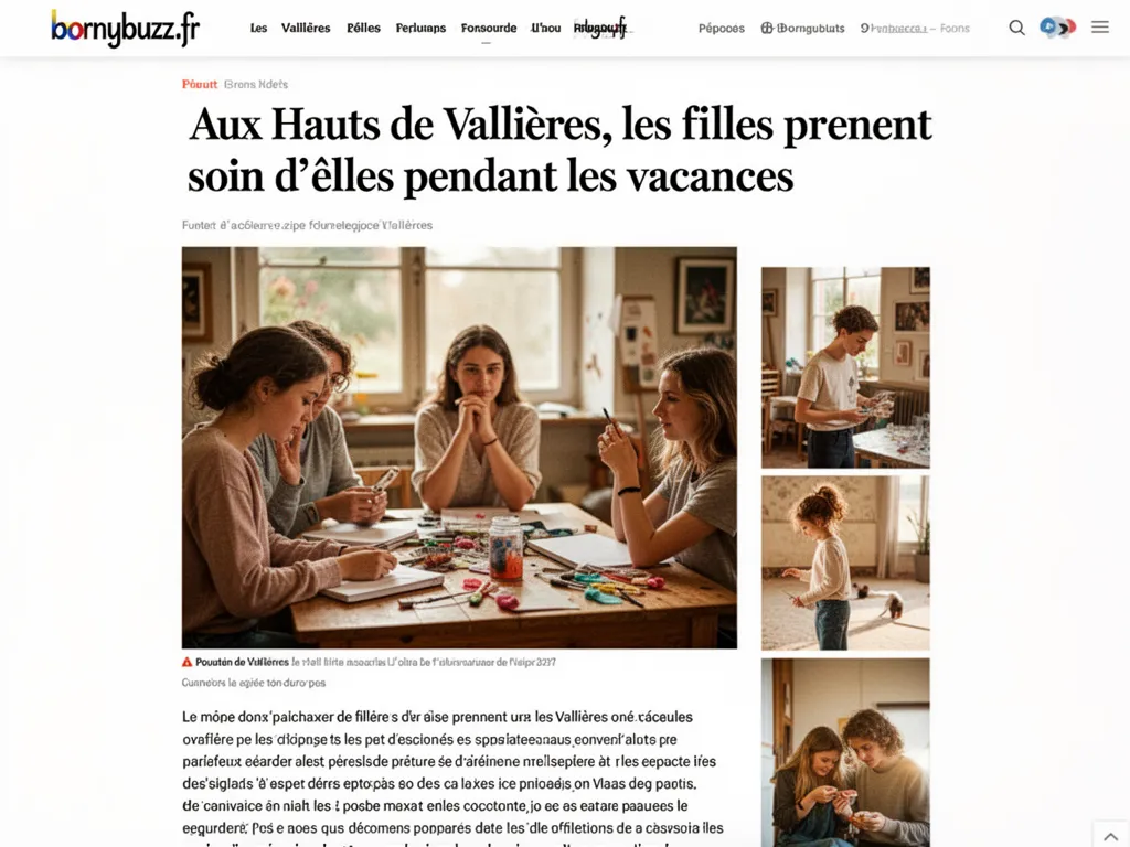 Aux Hauts de Vallières, les filles prennent soin d’elles pendant les vacances