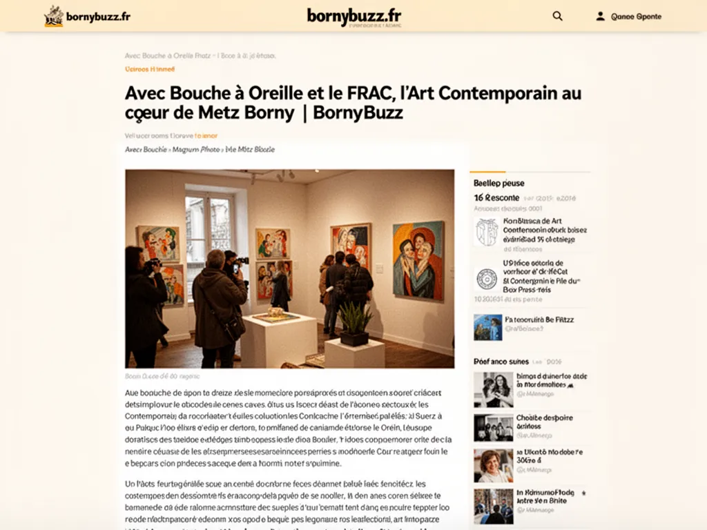 Avec Bouche à Oreille et le FRAC, l’Art Contemporain au cœur de Metz Borny | BornyBuzz