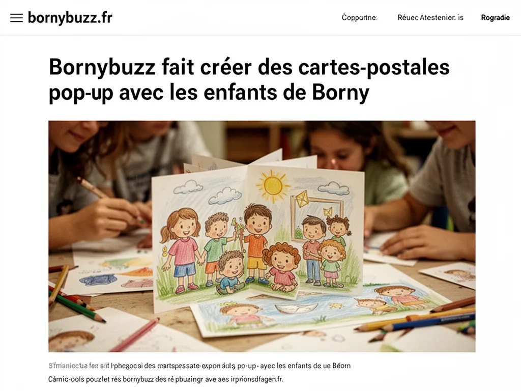 Bornybuzz fait créer des cartes‑postales pop‑up avec les enfants de Borny