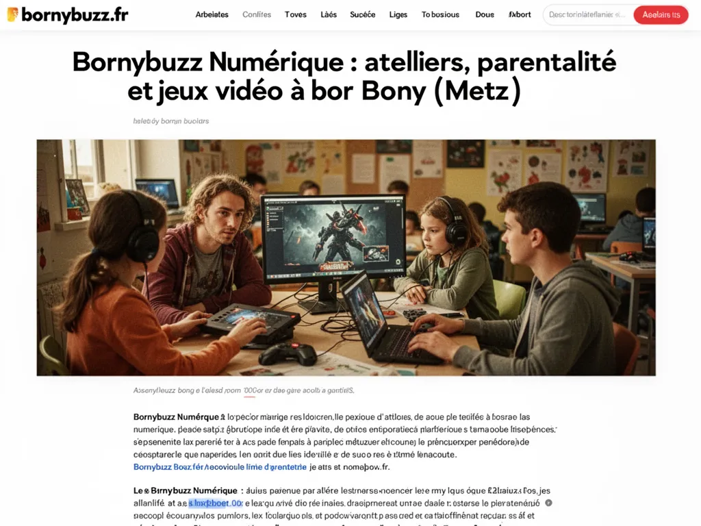 Bornybuzz Numérique : ateliers, parentalité et jeux vidéo à Borny (Metz)