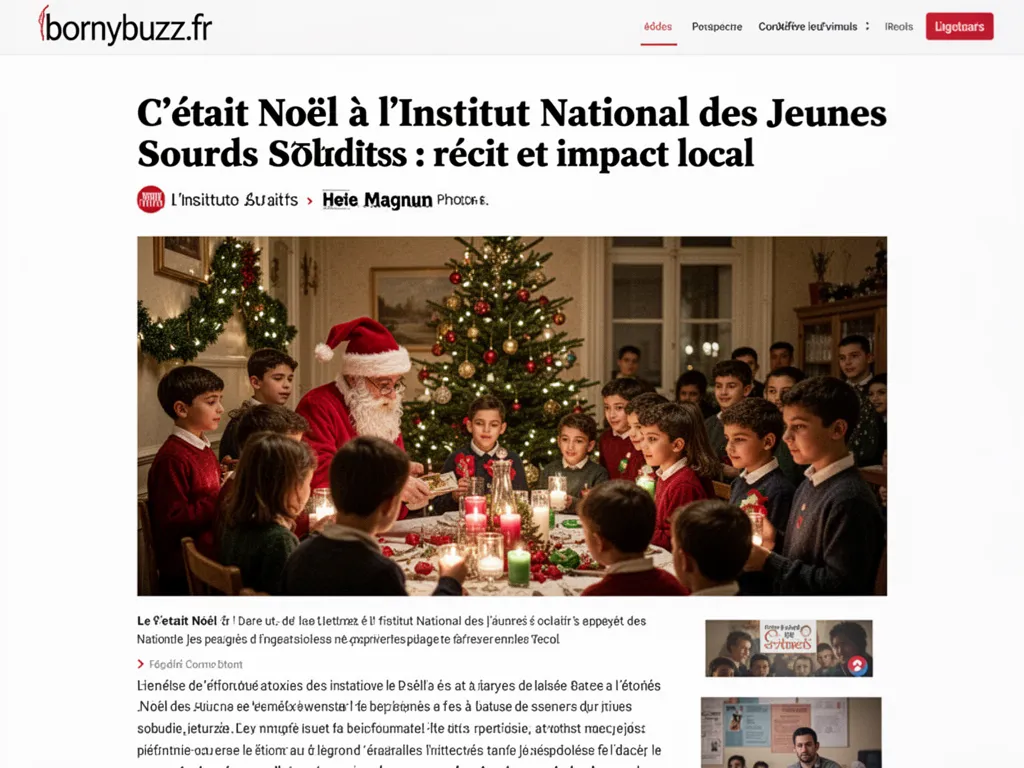 C'était Noël à l'Institut National des Jeunes Sourds : récit et impact local