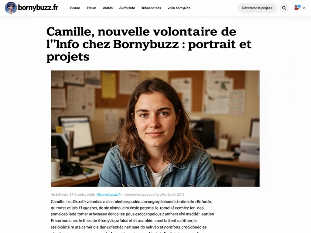 Camille, nouvelle volontaire de l'info chez Bornybuzz : portrait et projets