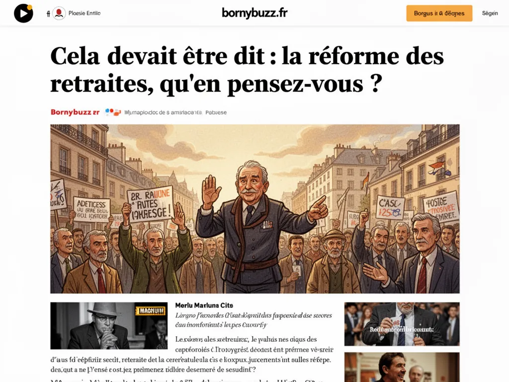 Cela devait être dit : la réforme des retraites, qu'en pensez-vous ?