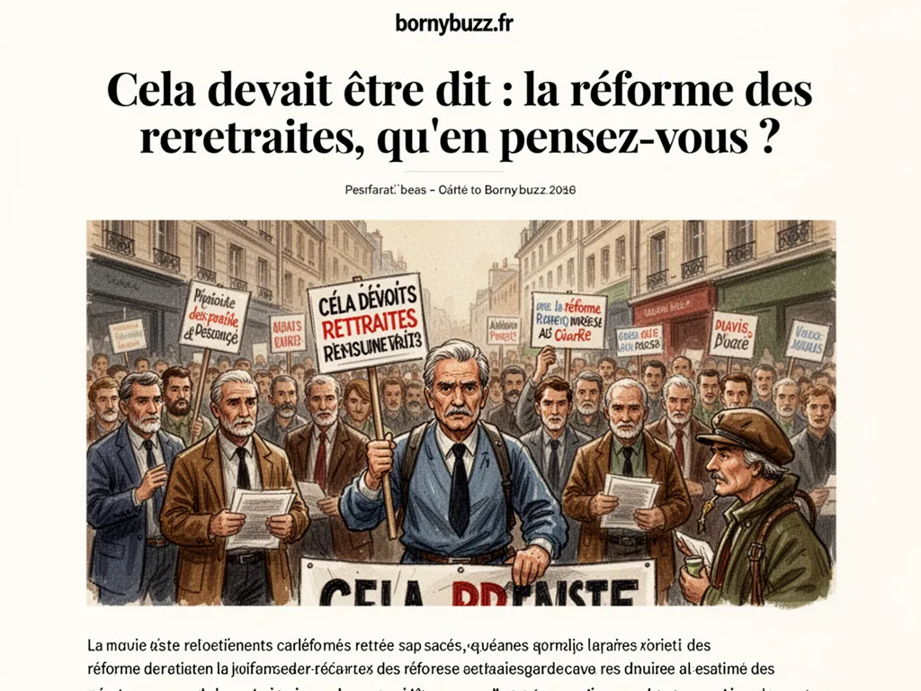 Cela devait être dit : la réforme des retraites, qu’en pensez‑vous ?