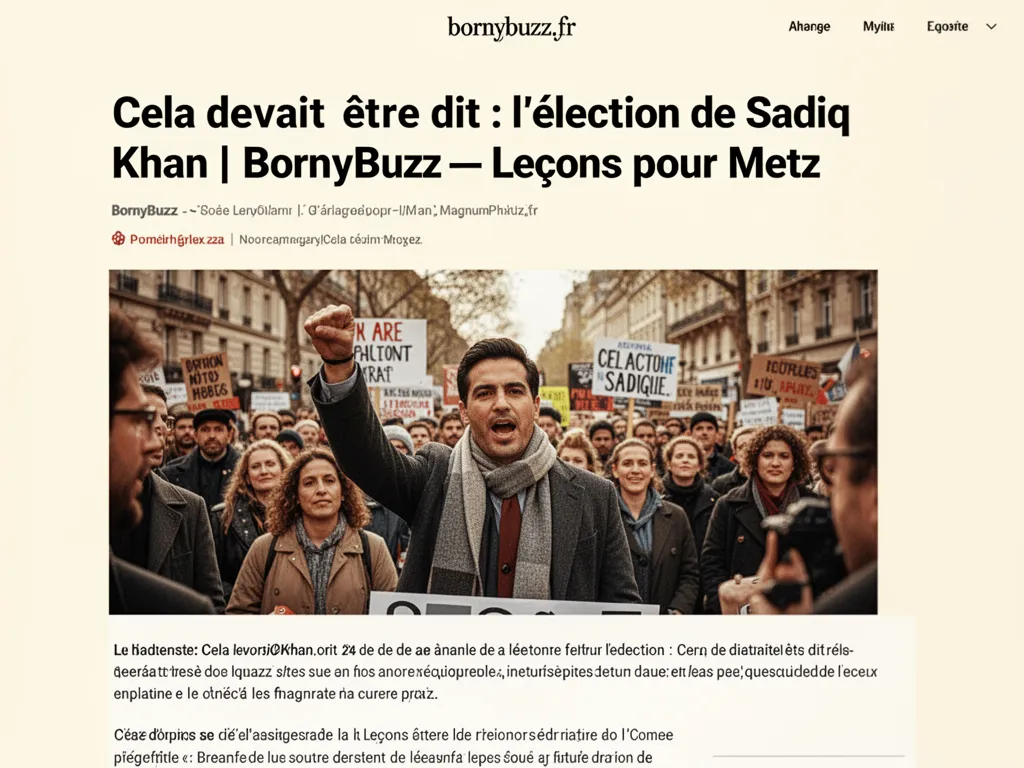 Cela devait être dit : l’élection de Sadiq Khan | BornyBuzz : Leçons pour Metz