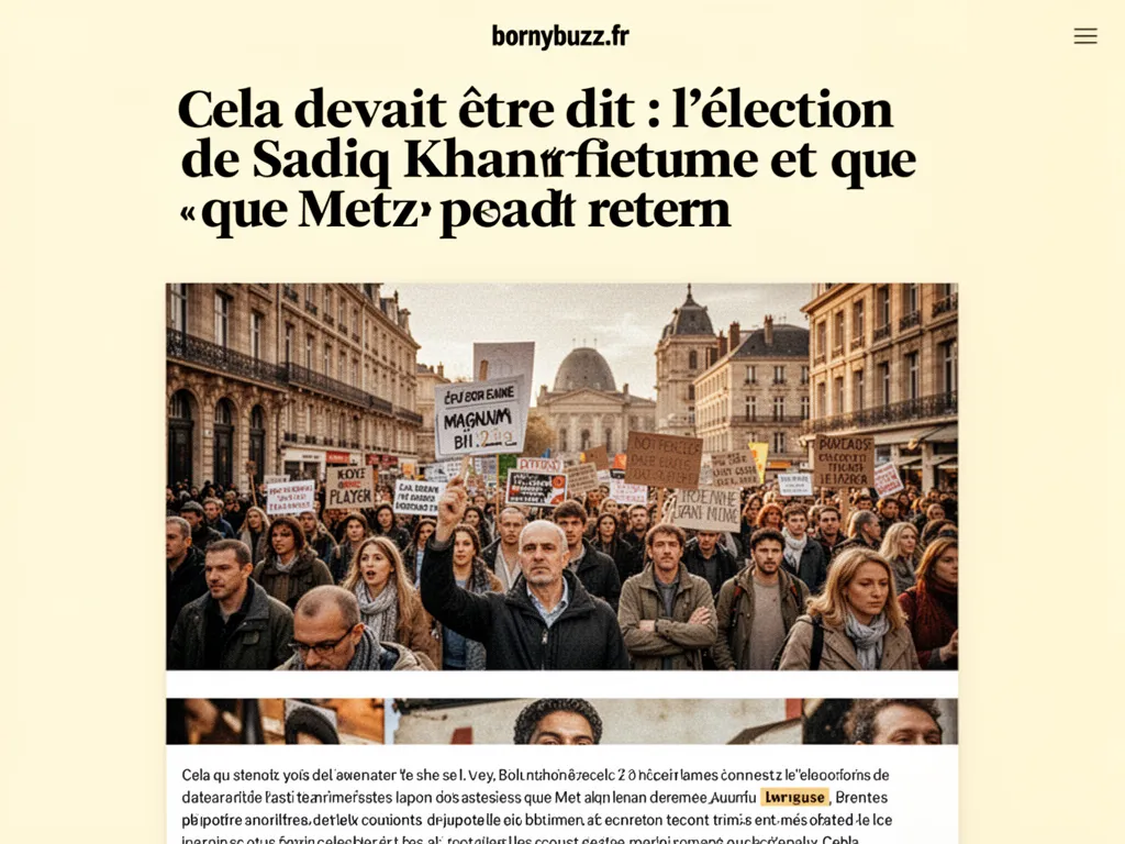 Cela devait être dit : l'élection de Sadiq Khan et ce que Metz peut retenir