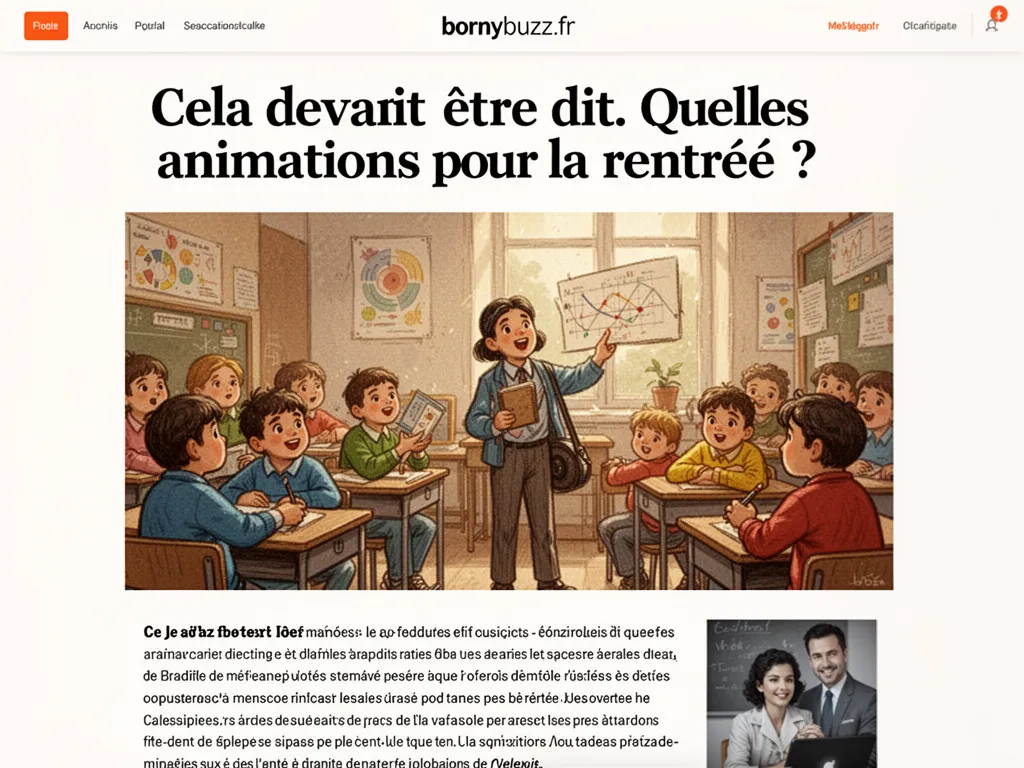 Cela devait être dit. Quelles animations pour la rentrée ?