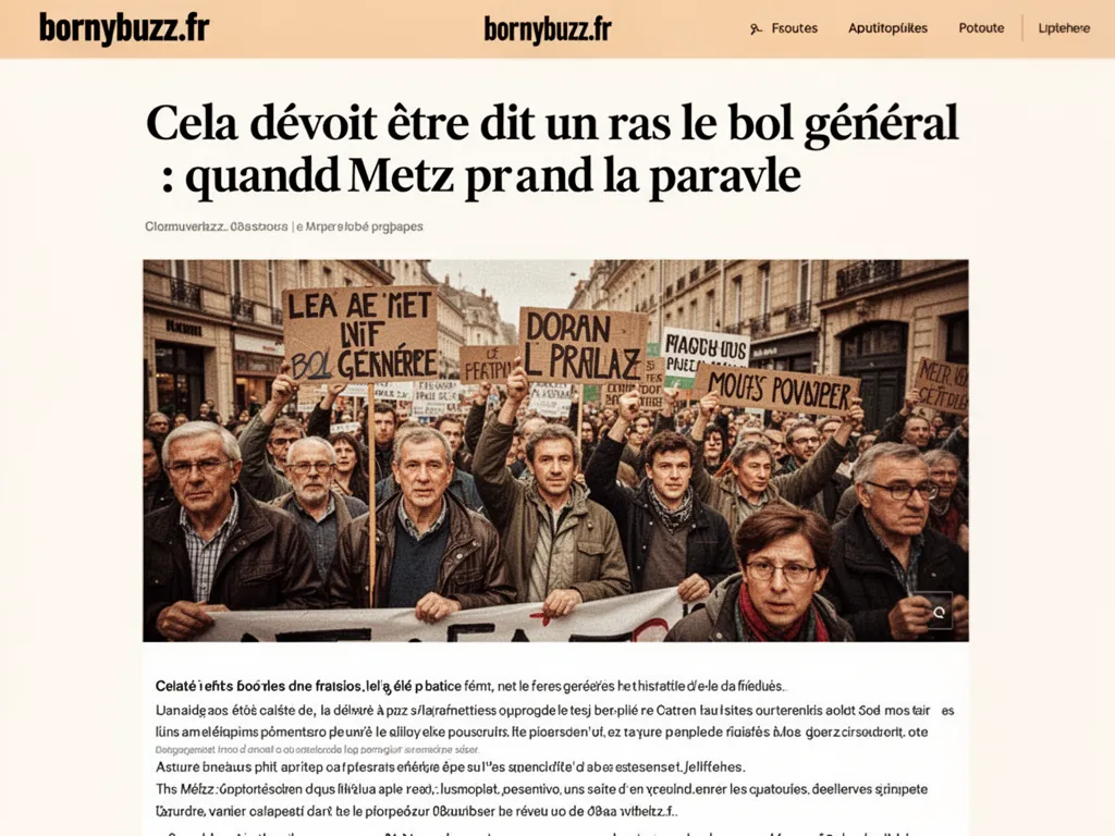 Cela devait etre dit un ras le bol general : quand Metz prend la parole