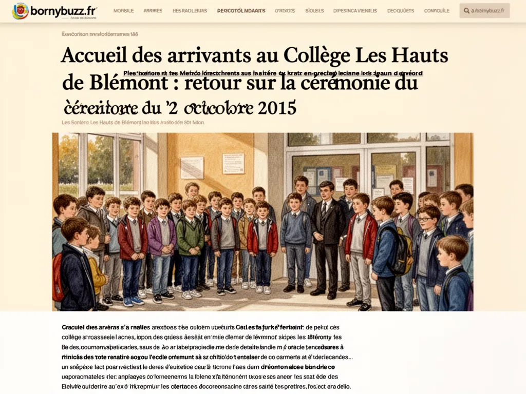 Accueil des arrivants au Collège Les Hauts de Blémont : retour sur la cérémonie du 2 octobre 2015