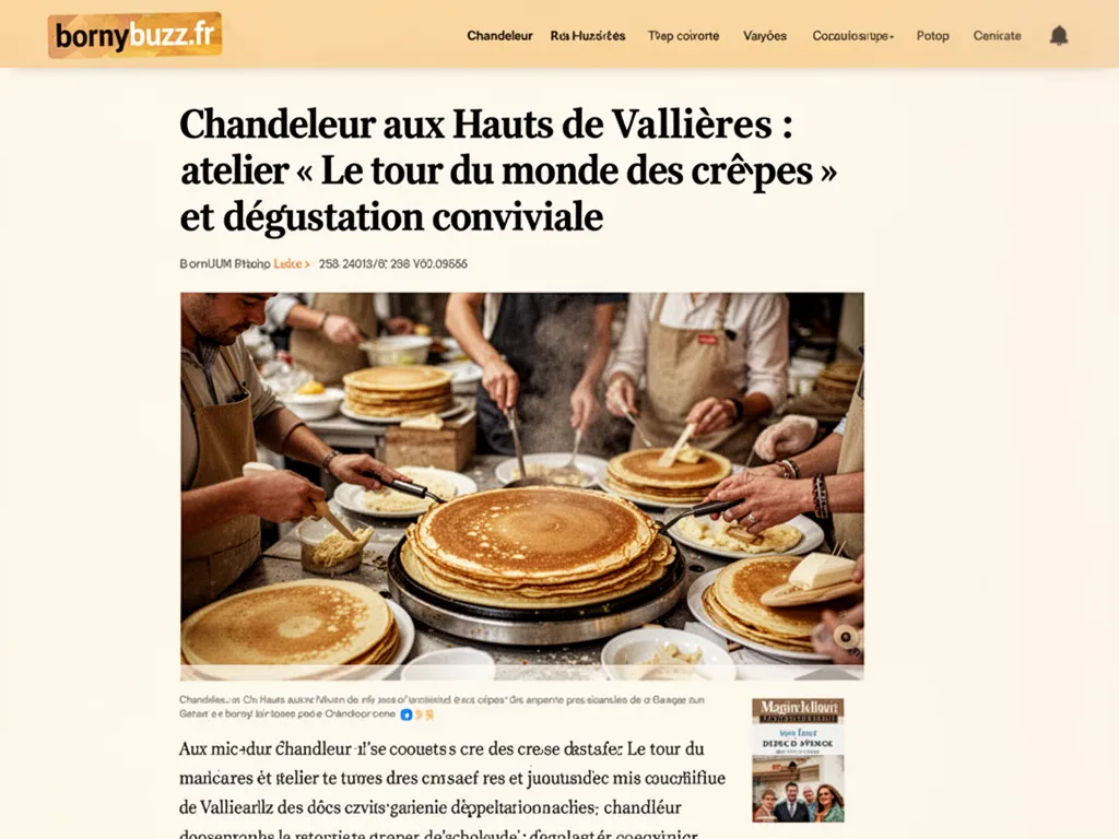 Chandeleur aux Hauts de Vallières : atelier « Le tour du monde des crêpes » et dégustation conviviale
