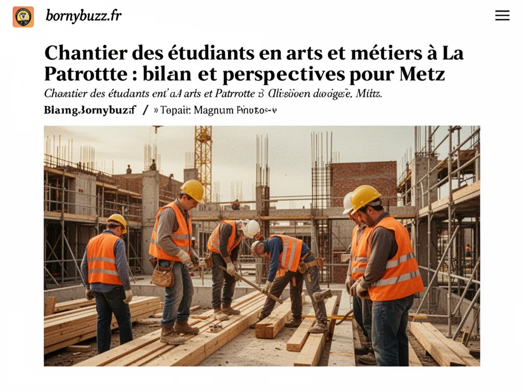 Chantier des étudiants en arts et métiers à La Patrotte : bilan et perspectives pour Metz