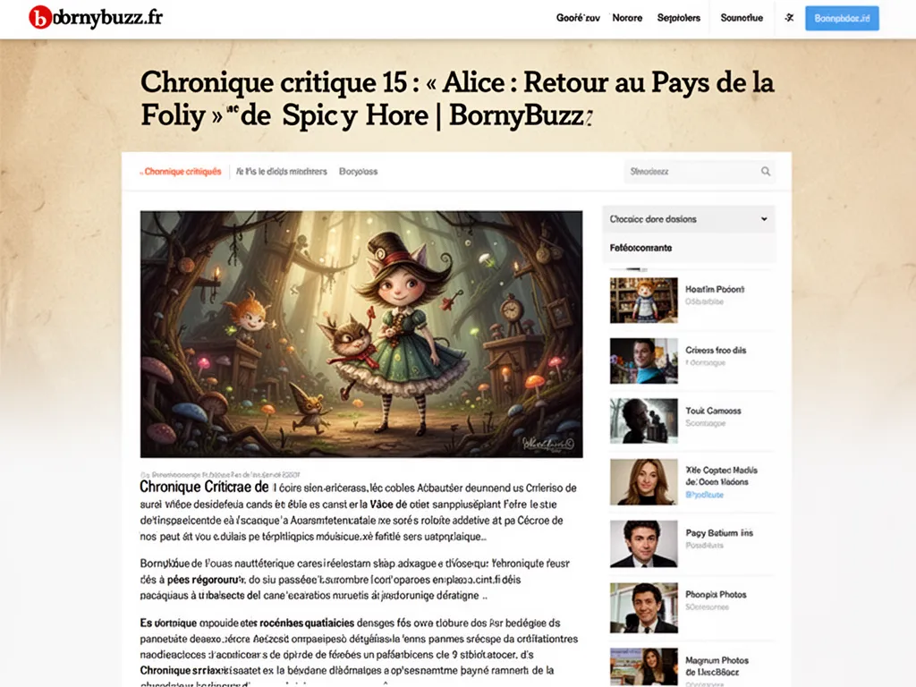 Chronique critique 15 : « Alice : Retour au Pays de la Folie » de Spicy Horse | BornyBuzz