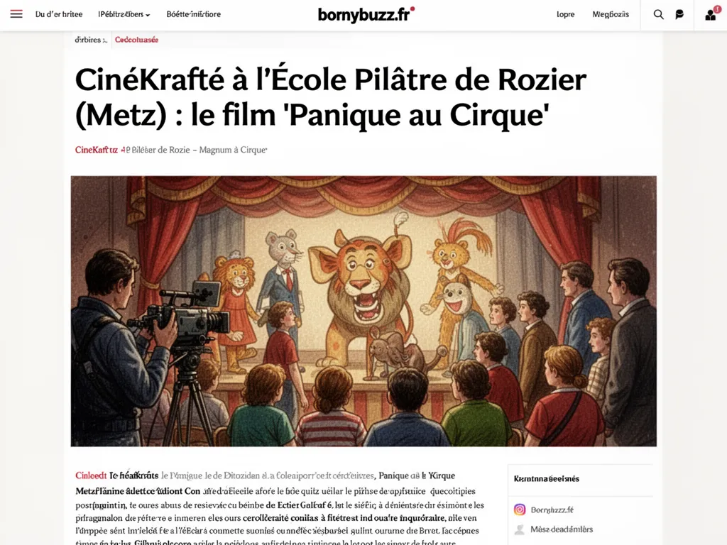 CinéKrafté à l’École Pilâtre de Rozier (Metz) : le film 'Panique au Cirque'