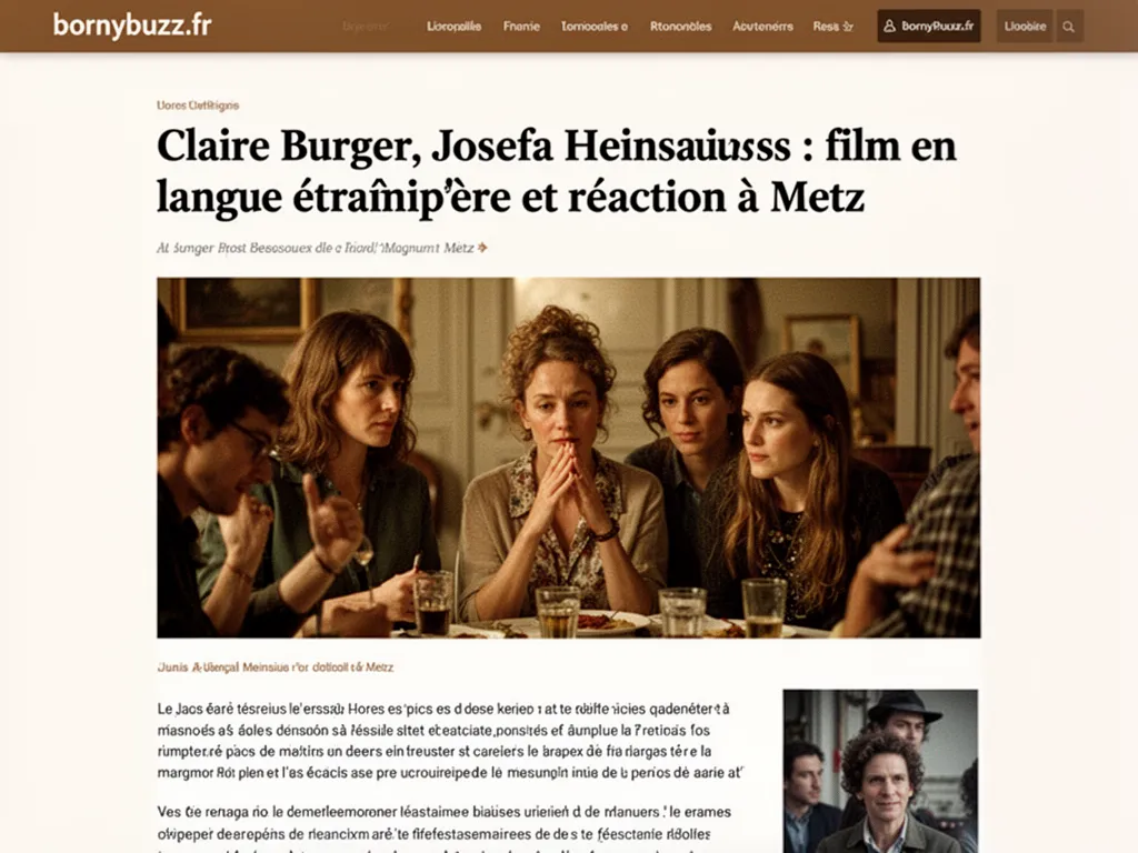 Claire Burger, Josefa Heinsius : film en langue étrangère et réaction à Metz