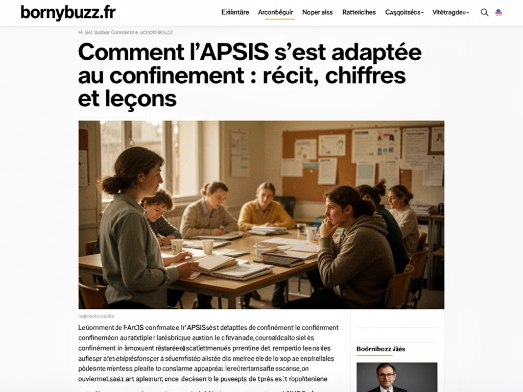 Comment l'APSIS s'est adaptée au confinement : récit, chiffres et leçons