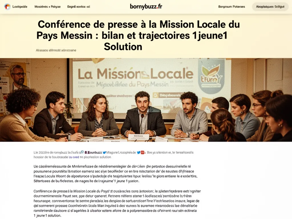 Conférence de presse à la Mission Locale du Pays Messin : bilan et trajectoires 1jeune1solution