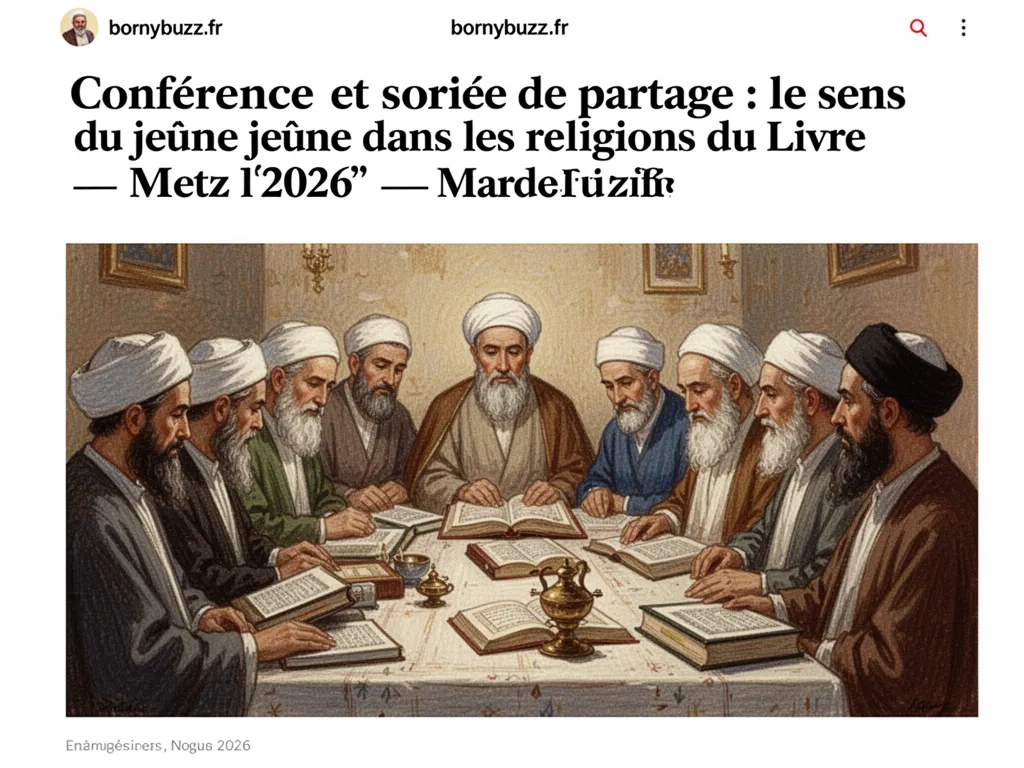 Conférence et soirée de partage : le sens du jeûne dans les religions du Livre — Metz 2026