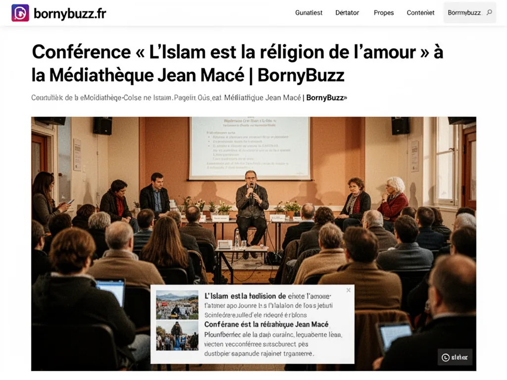 Conférence « L’Islam est la religion de l’amour » à la Médiathèque Jean Macé | BornyBuzz