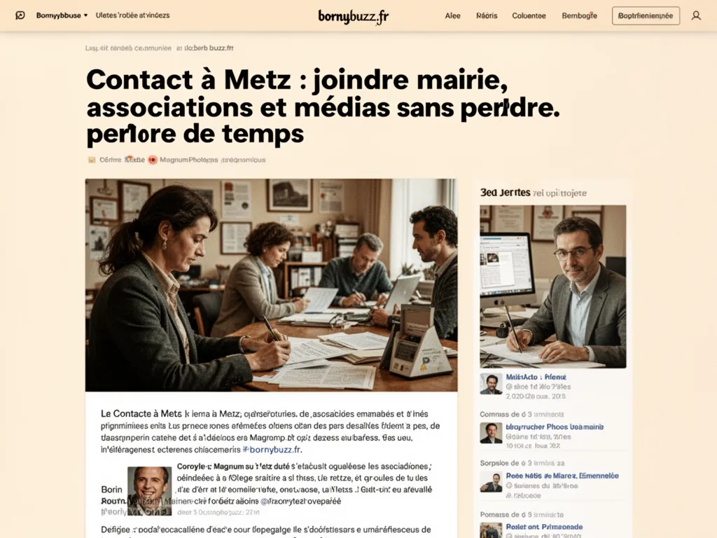 Contact à Metz : joindre mairie, associations et médias sans perdre de temps