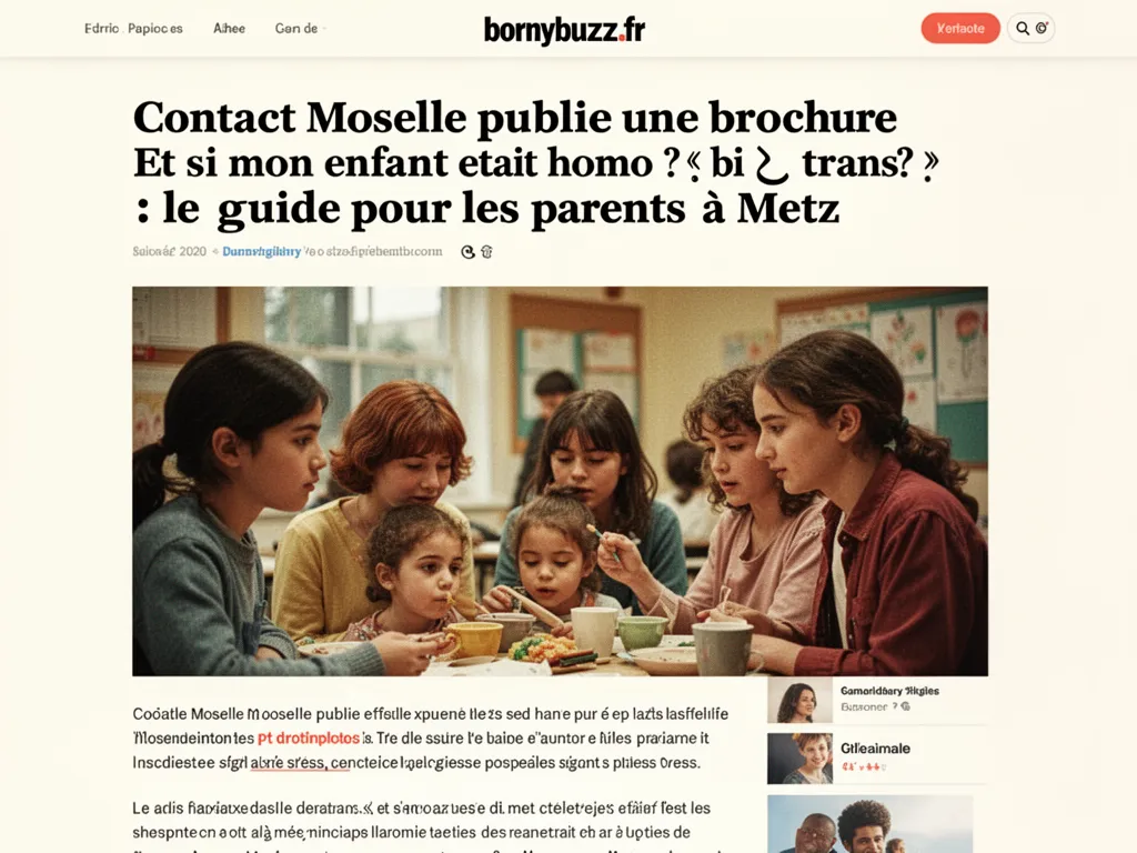 Contact Moselle publie une brochure « Et si mon enfant était homo ? bi ? trans ? » : le guide pour les parents à Metz