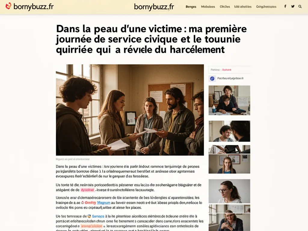 Dans la peau d'une victime : ma première journée de service civique et le tournage qui a révélé du harcèlement