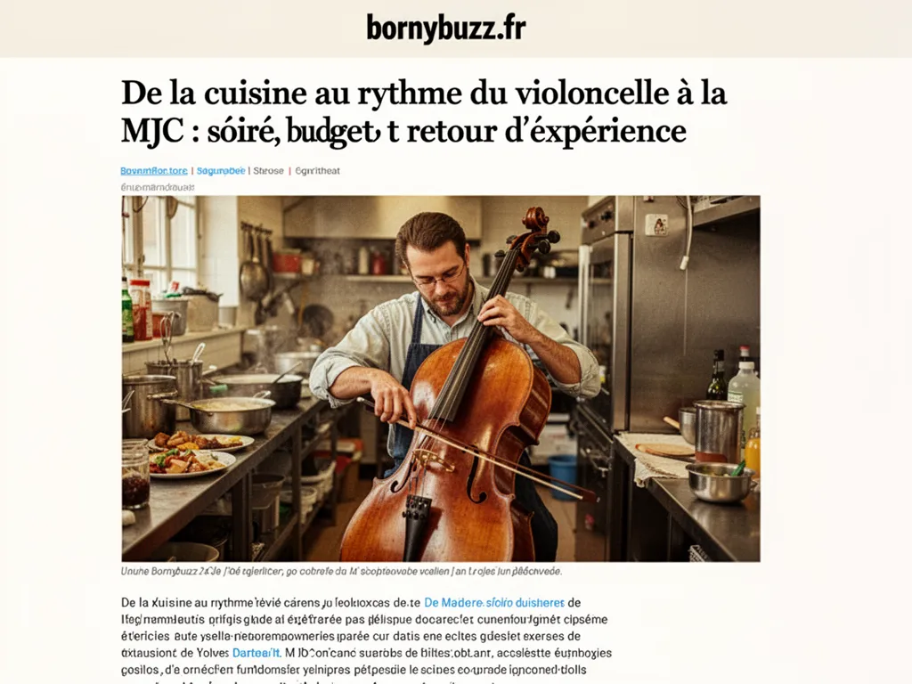 De la cuisine au rythme du violoncelle à la MJC : soirée, budget et retour d’expérience