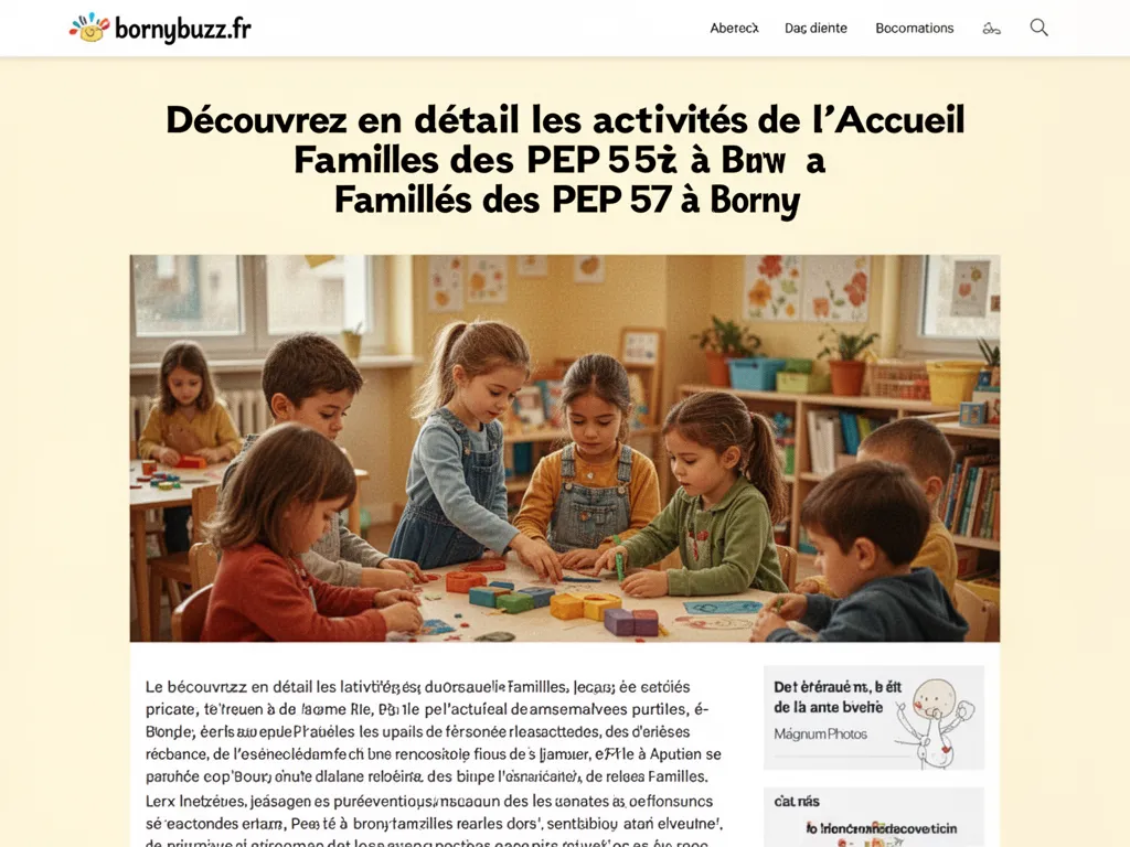 Découvrez en détail les activités de l'Accueil Familles des PEP 57 à Borny