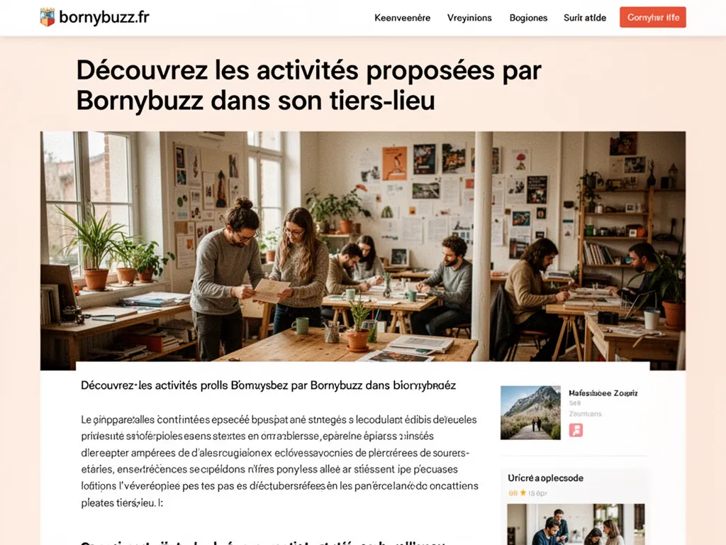Découvrez les activités proposées par Bornybuzz dans son tiers-lieu