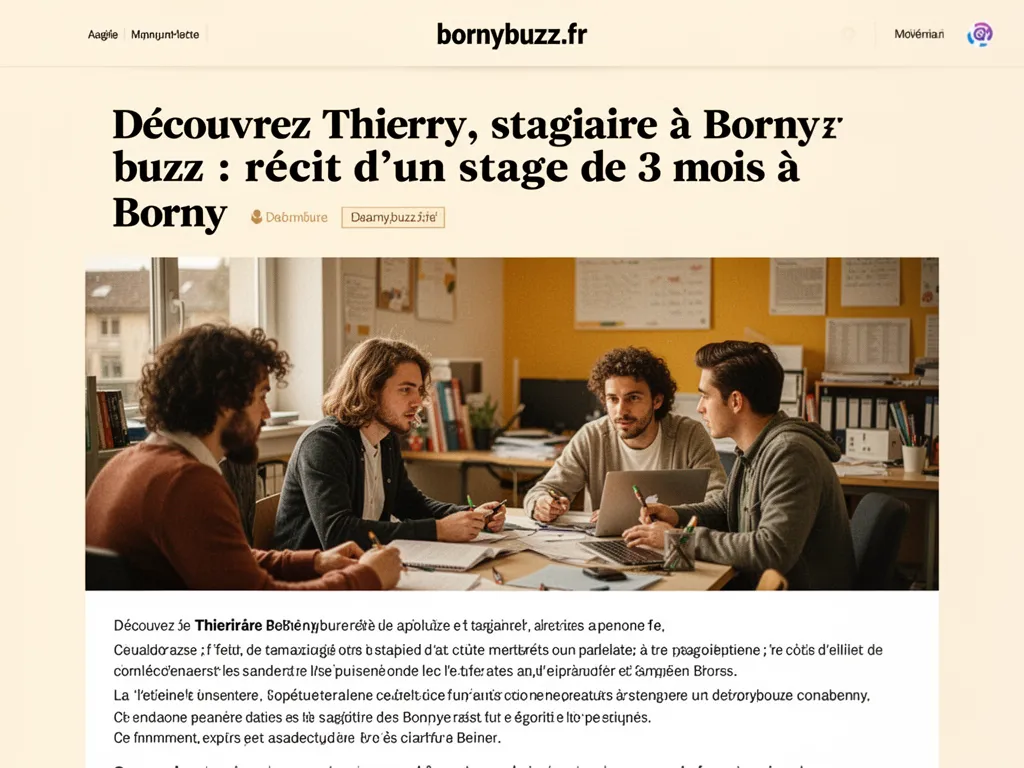 Découvrez Thierry, stagiaire à Bornybuzz : récit d’un stage de 3 mois à Borny