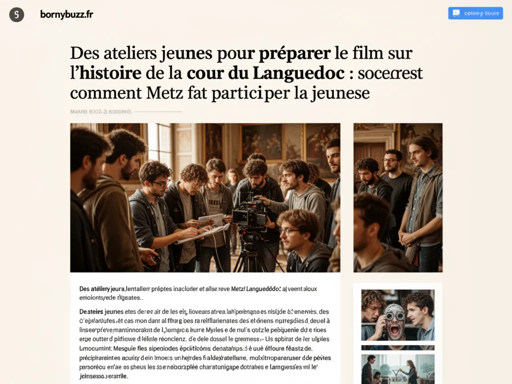Des ateliers jeunes pour préparer le film sur l'histoire de la cour du Languedoc : comment Metz fait participer la jeunesse