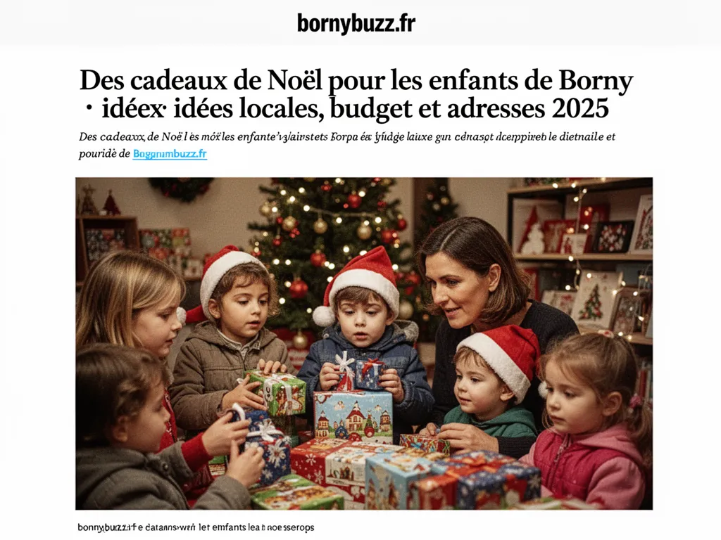 Des cadeaux de Noël pour les enfants de Borny : idées locales, budget et adresses 2025