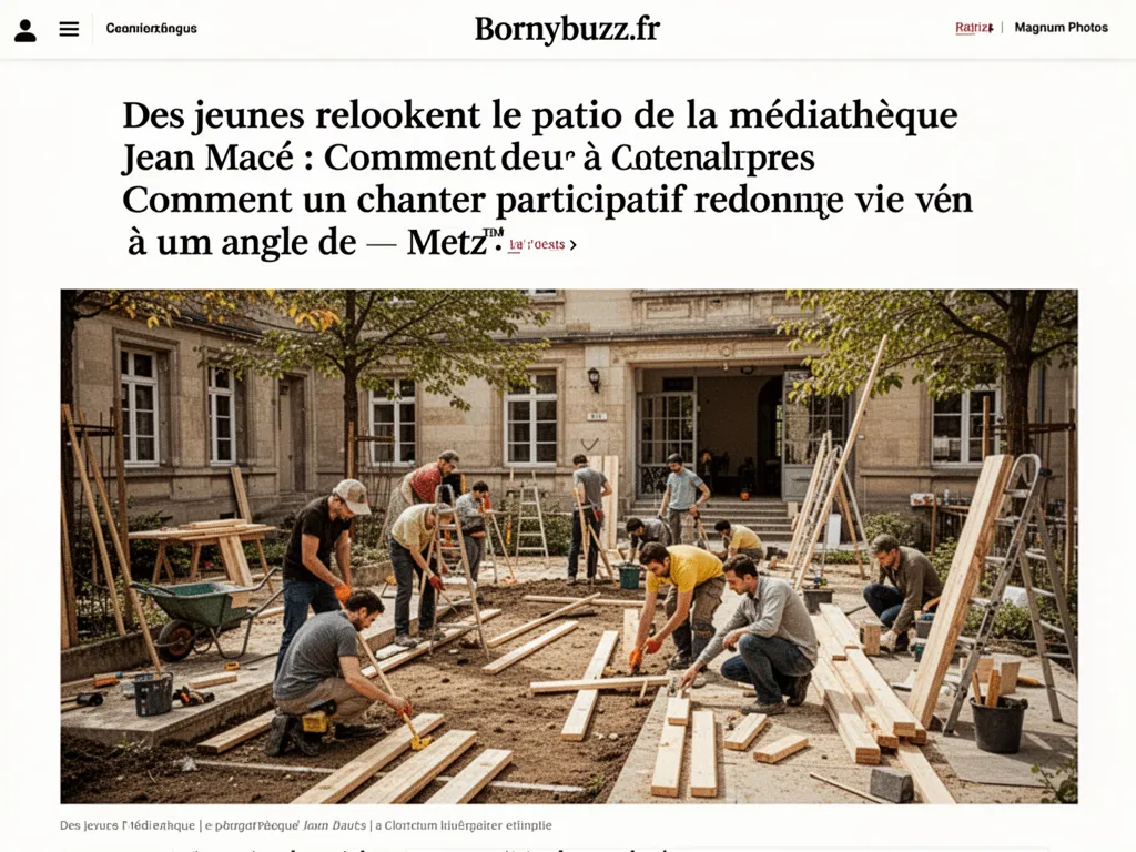 Des jeunes relookent le patio de la médiathèque Jean Macé : Comment un chantier participatif redonne vie à un angle de Metz