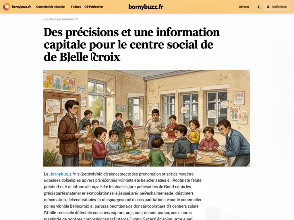 Des précisions et une information capitale pour le centre social de Bellecroix
